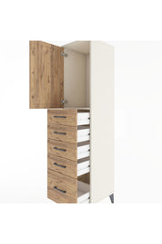 Hyperion Dolap Tek Raflı 5 Çekmeceli Tek Kapaklı 44x44x182 - S55M012V3B