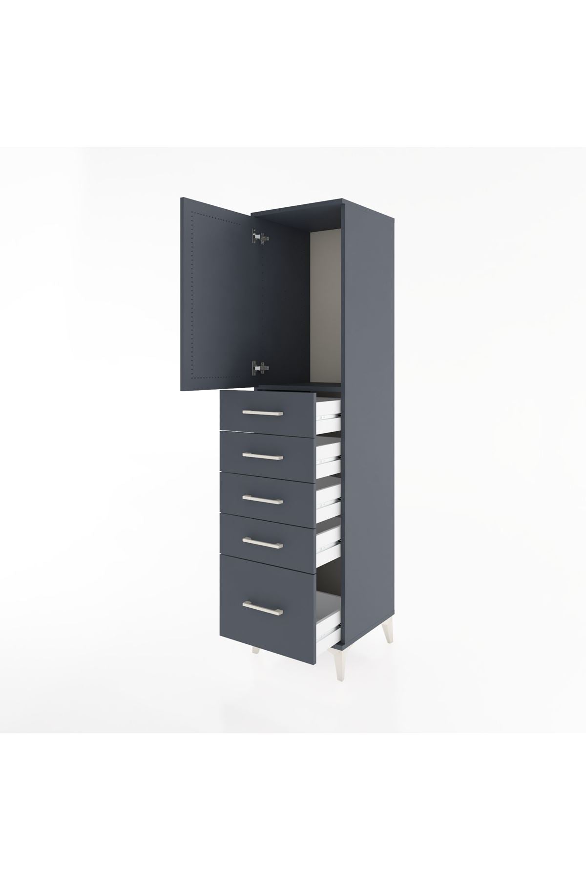 Hyperion Dolap Tek Raflı 5 Çekmeceli Tek Kapaklı 44x44x182 - S55M012V5B