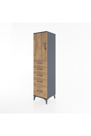Hyperion Dolap Tek Raflı 5 Çekmeceli Tek Kapaklı 44x44x182 - S55M012V6B