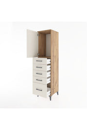 Hyperion Dolap Tek Raflı 5 Çekmeceli Tek Kapaklı 44x44x182 - S55M012V7B
