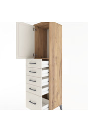 Hyperion Dolap Tek Raflı 5 Çekmeceli Tek Kapaklı 44x44x182 - S55M012V7B