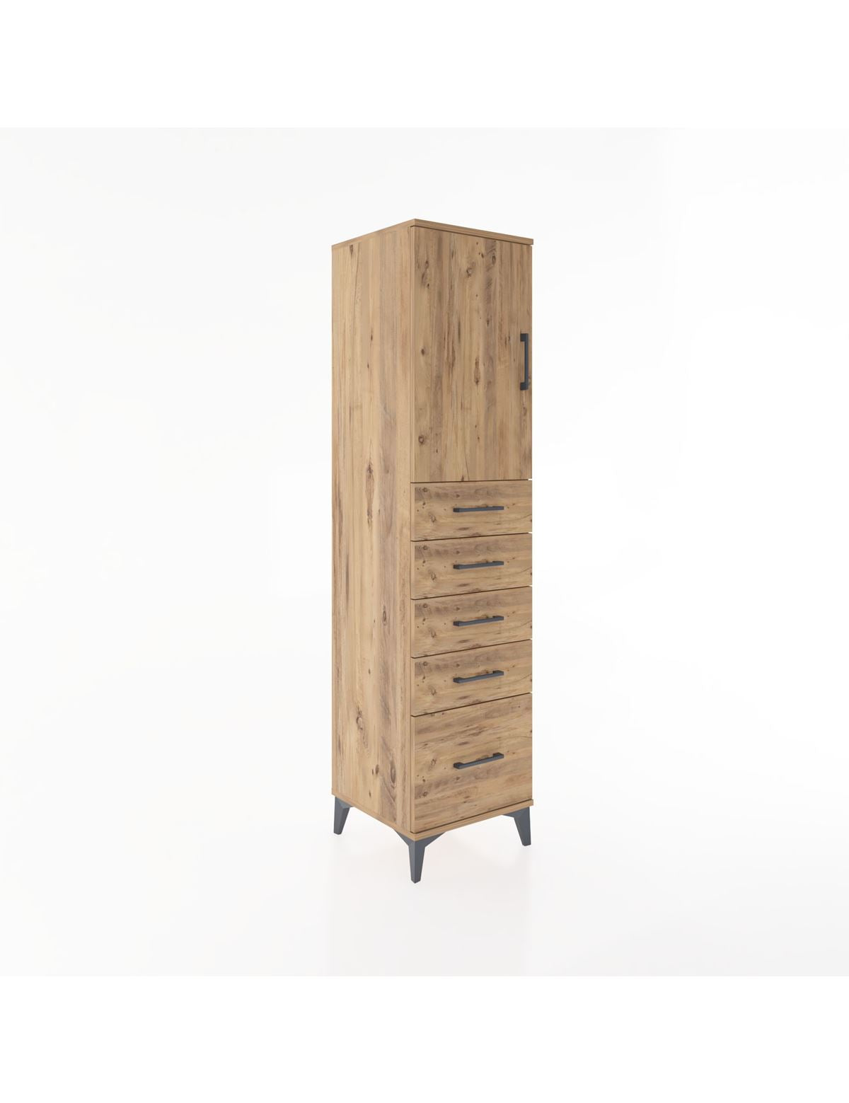 Hyperion Dolap Tek Raflı 5 Çekmeceli Tek Kapaklı 44x44x182 - S55M012V9B