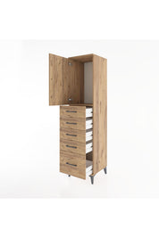 Hyperion Dolap Tek Raflı 5 Çekmeceli Tek Kapaklı 44x44x182 - S55M012V9B
