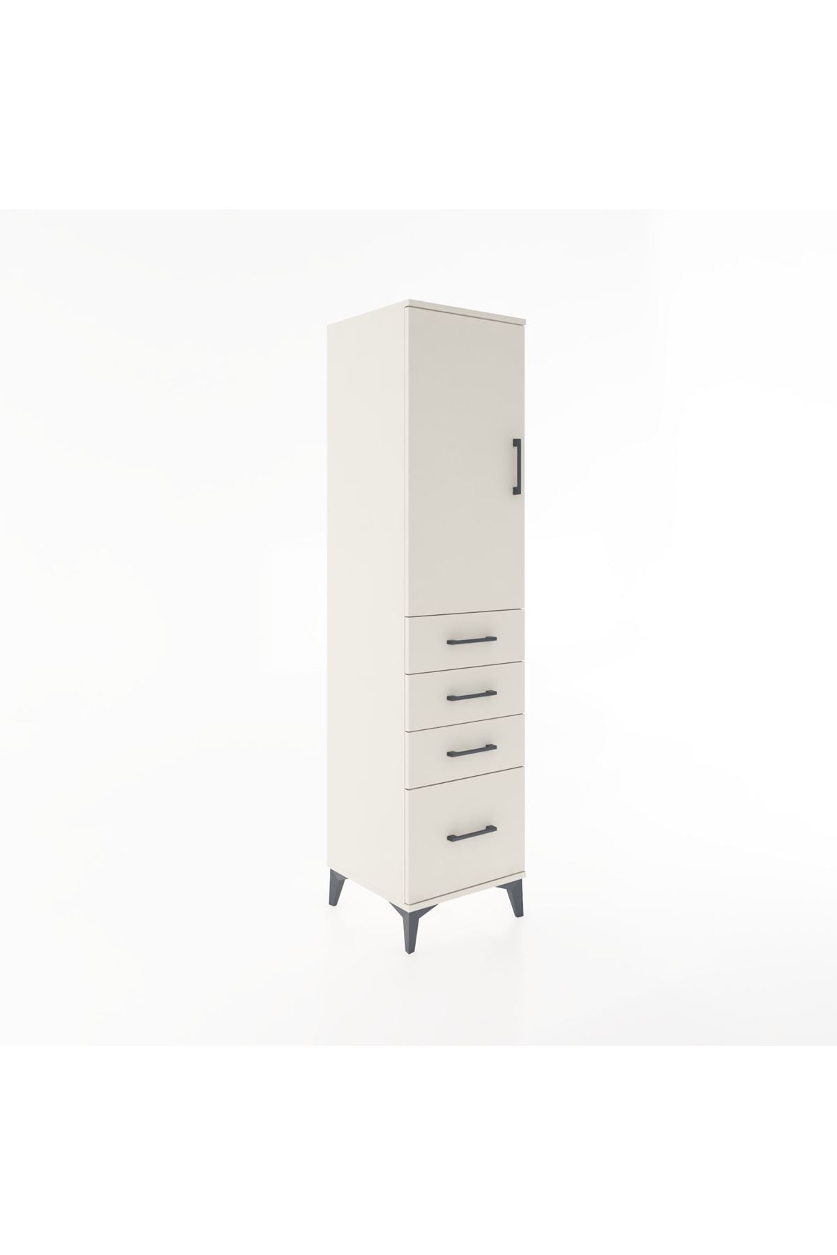 Hyperion Dolap 2 Raflı 4 Çekmeceli Tek Kapaklı 44x44x182 - S55M013V1B