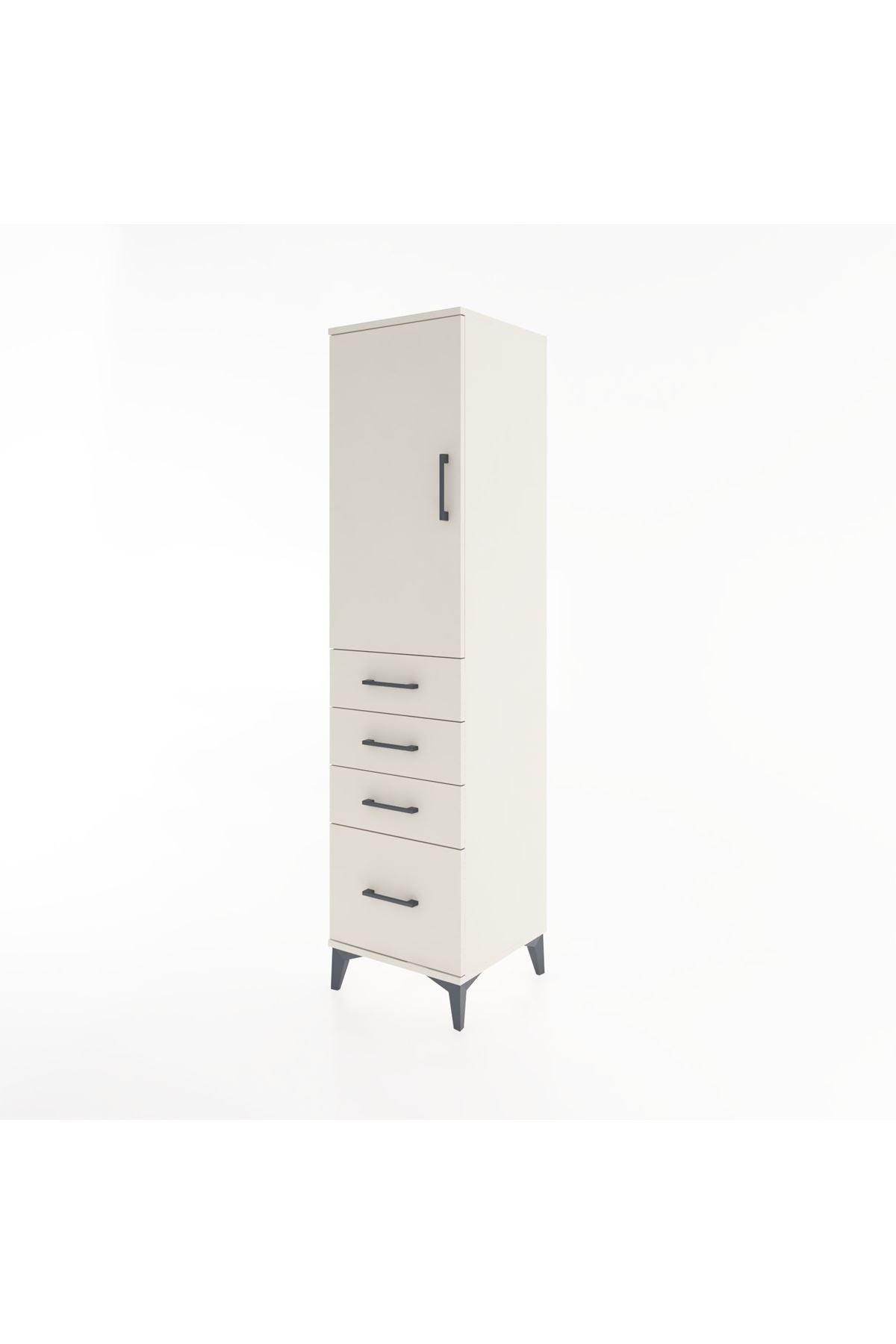 Hyperion Dolap 2 Raflı 4 Çekmeceli Tek Kapaklı 44x44x182 - S55M013V1B