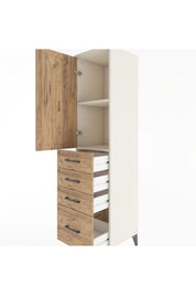 Hyperion Dolap 2 Raflı 4 Çekmeceli Tek Kapaklı 44x44x182 - S55M013V3B