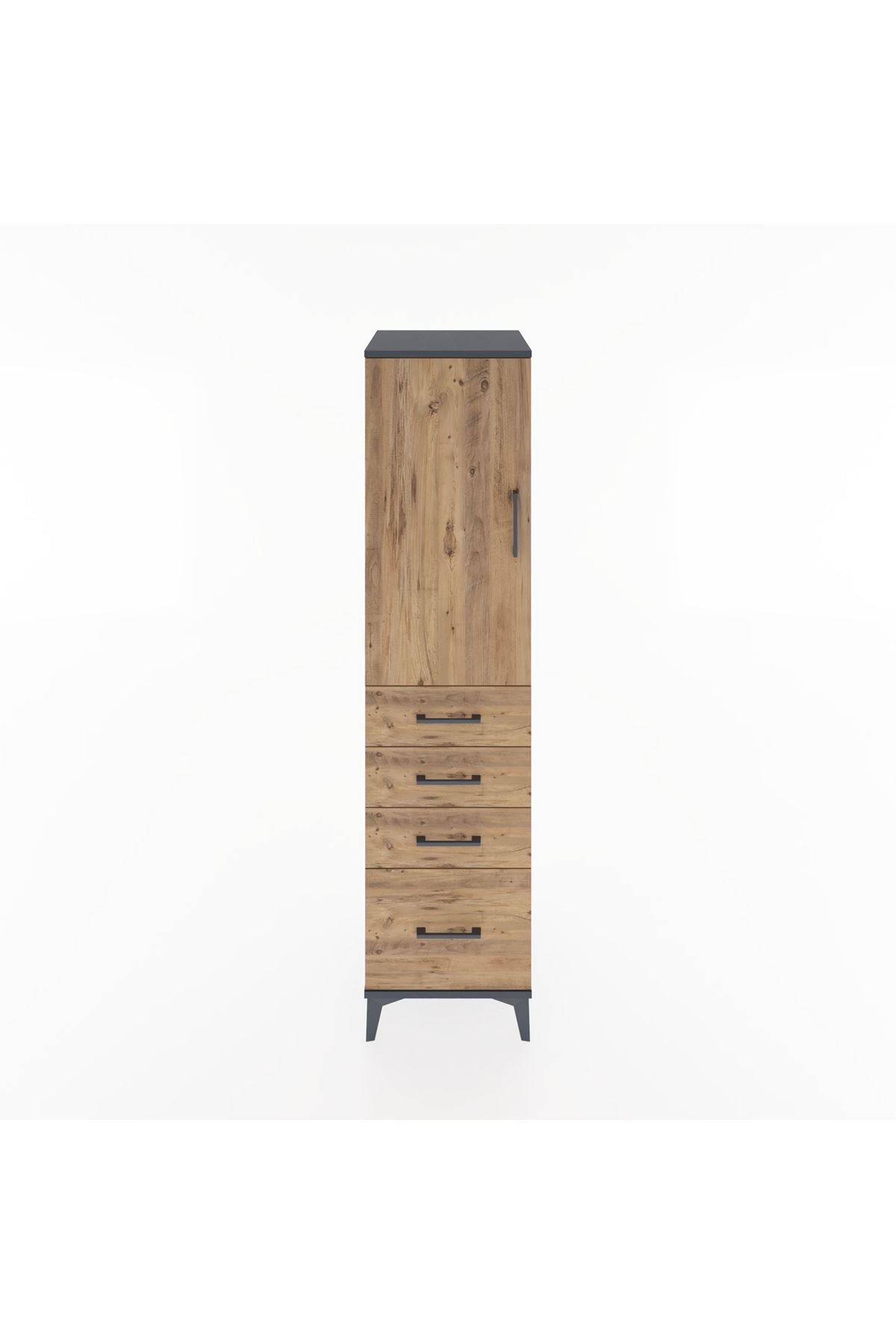 Hyperion Dolap 2 Raflı 4 Çekmeceli Tek Kapaklı 44x44x182 - S55M013V6B