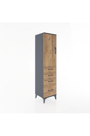 Hyperion Dolap 2 Raflı 4 Çekmeceli Tek Kapaklı 44x44x182 - S55M013V6B