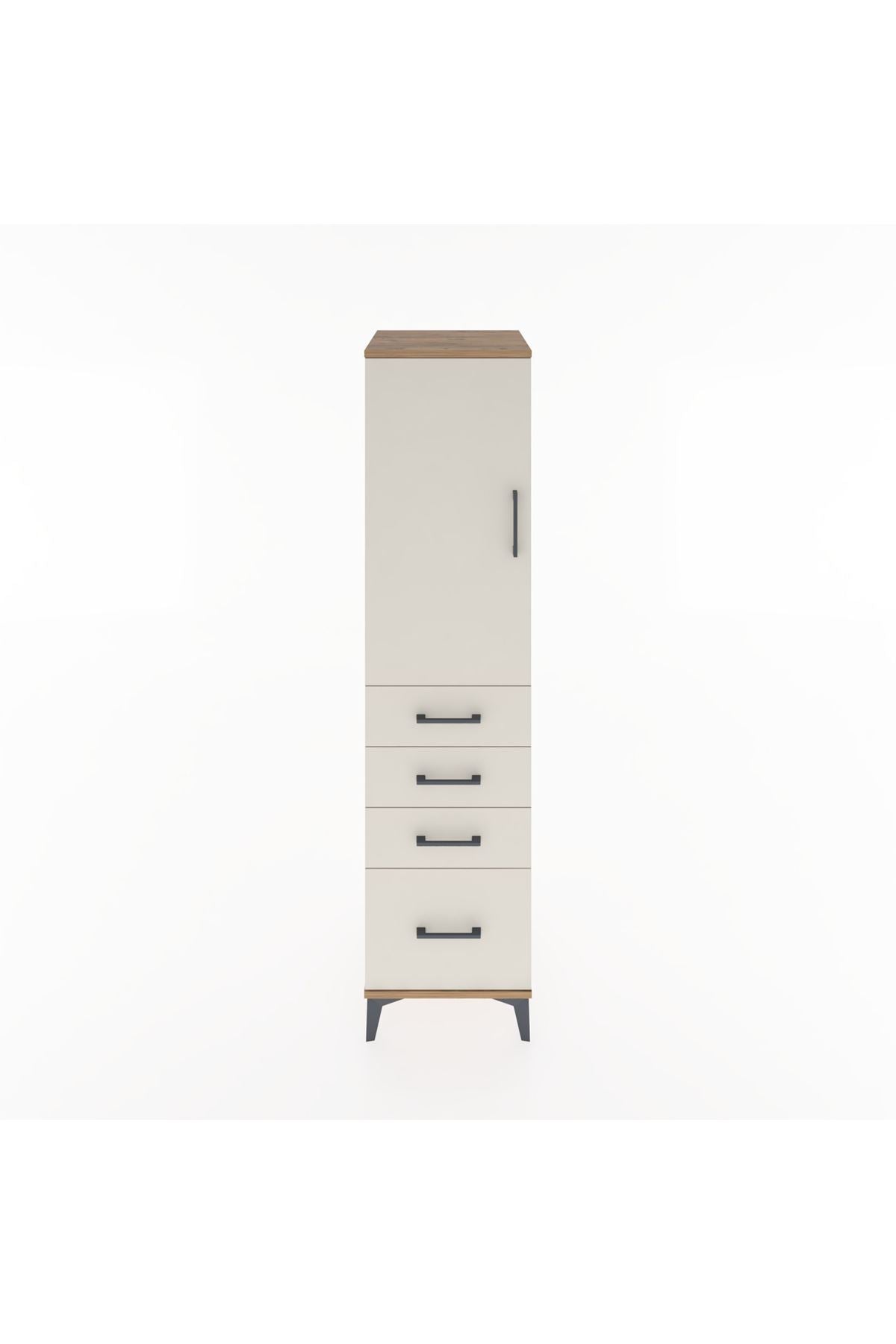 Hyperion Dolap 2 Raflı 4 Çekmeceli Tek Kapaklı 44x44x182 - S55M013V7B