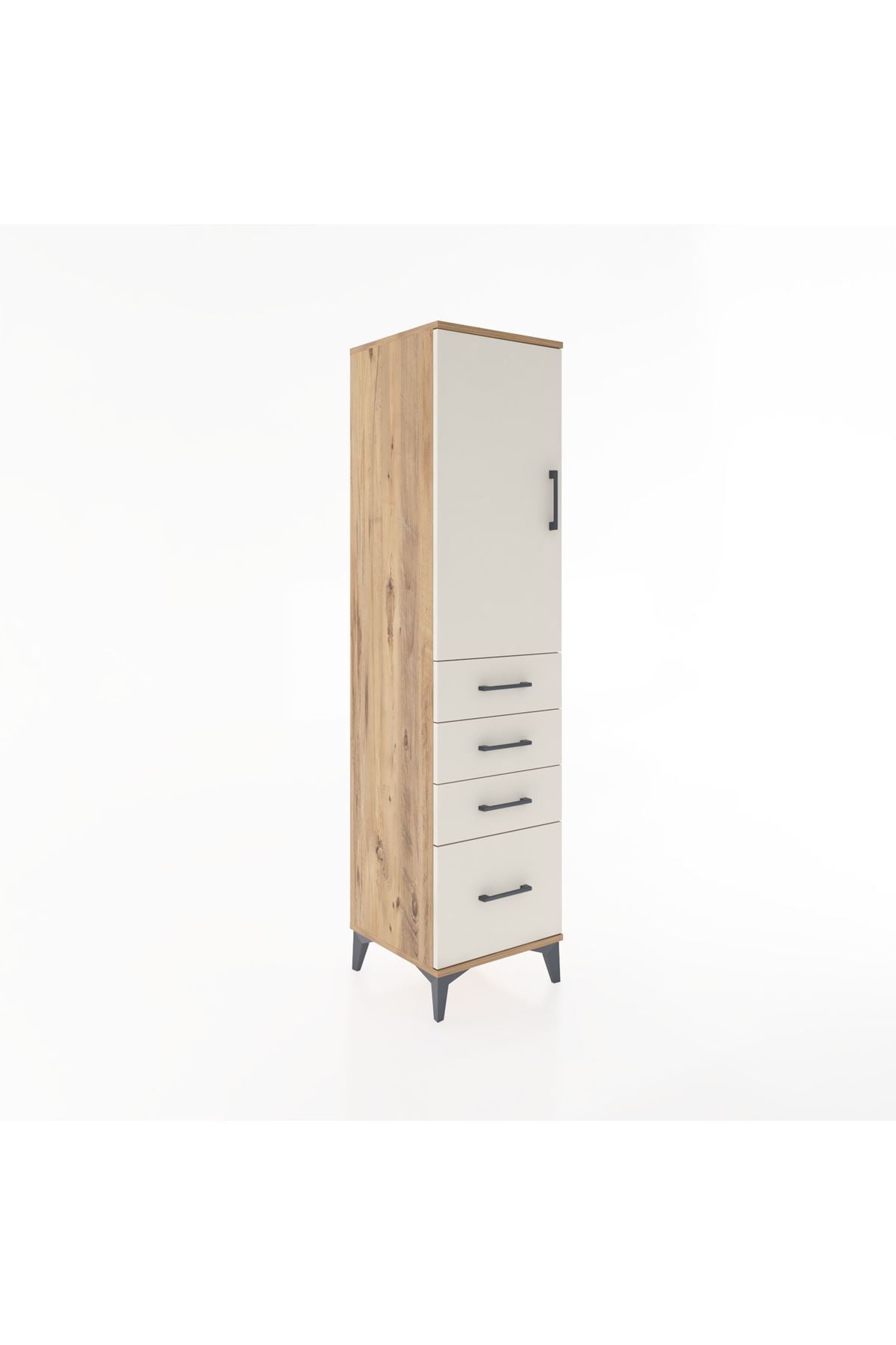 Hyperion Dolap 2 Raflı 4 Çekmeceli Tek Kapaklı 44x44x182 - S55M013V7B