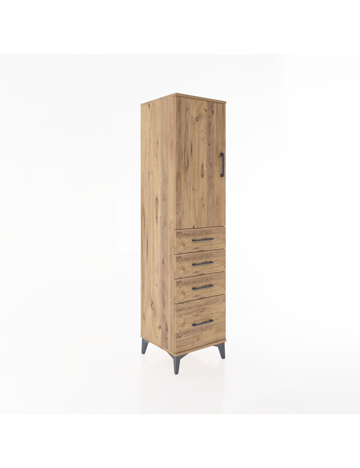 Hyperion Dolap 2 Raflı 4 Çekmeceli Tek Kapaklı 44x44x182 - S55M013V9B