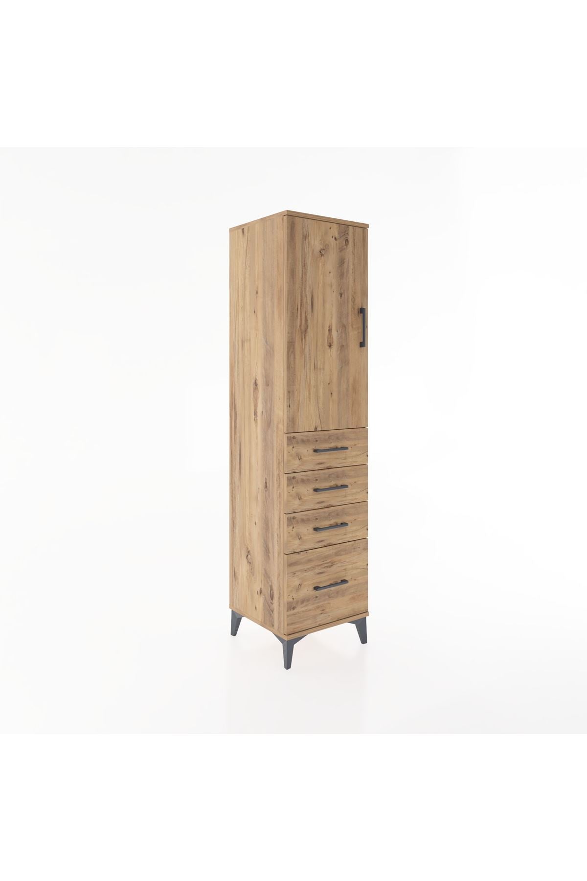 Hyperion Dolap 2 Raflı 4 Çekmeceli Tek Kapaklı 44x44x182 - S55M013V9B