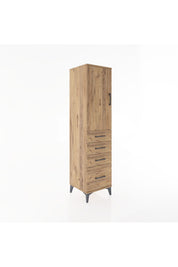 Hyperion Dolap 2 Raflı 4 Çekmeceli Tek Kapaklı 44x44x182 - S55M013V9B