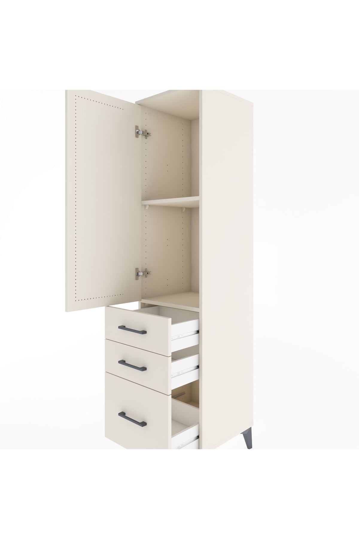 Hyperion Dolap 2 Raflı 3 Çekmeceli Tek Kapaklı 44x44x182 - S55M014V1B