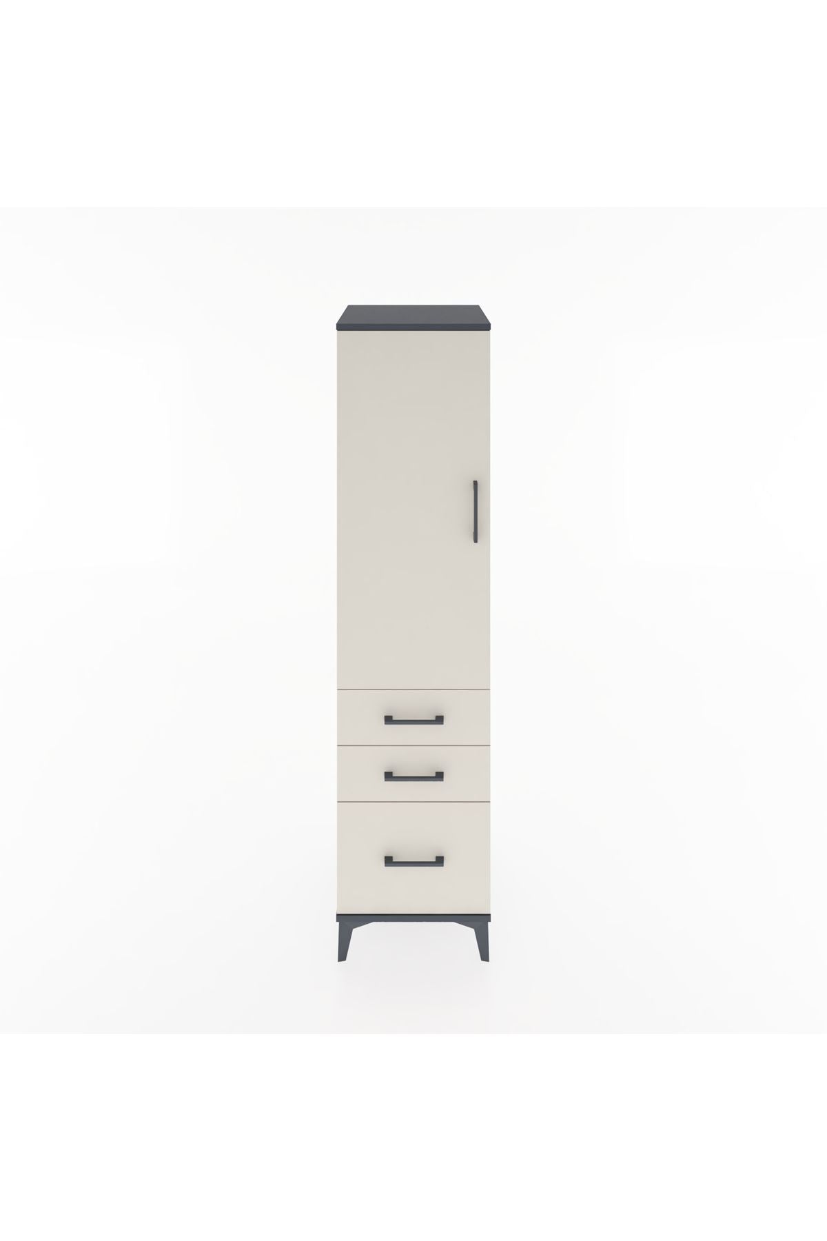 Hyperion Dolap 2 Raflı 3 Çekmeceli Tek Kapaklı 44x44x182 - S55M014V4B