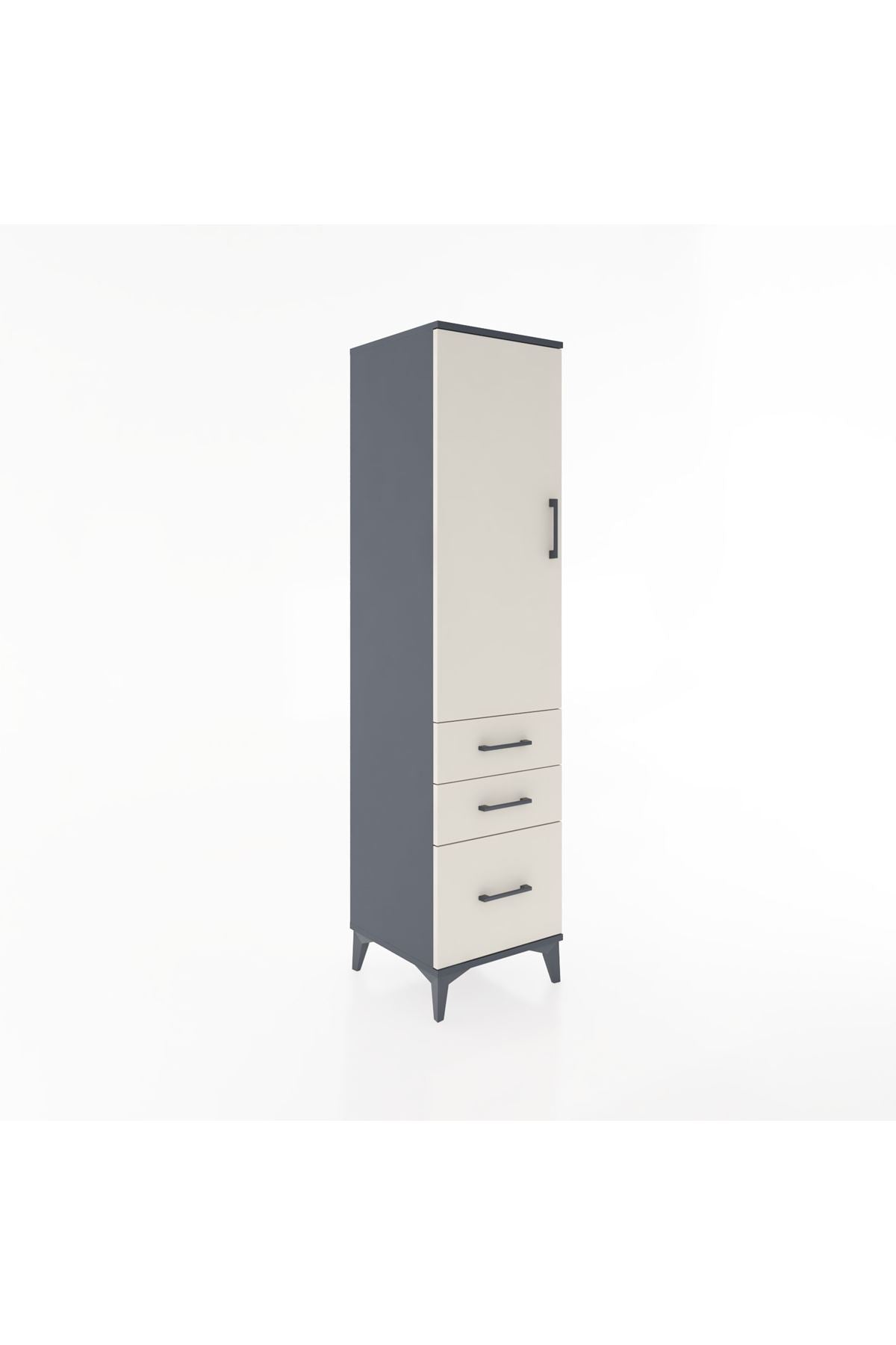 Hyperion Dolap 2 Raflı 3 Çekmeceli Tek Kapaklı 44x44x182 - S55M014V4B