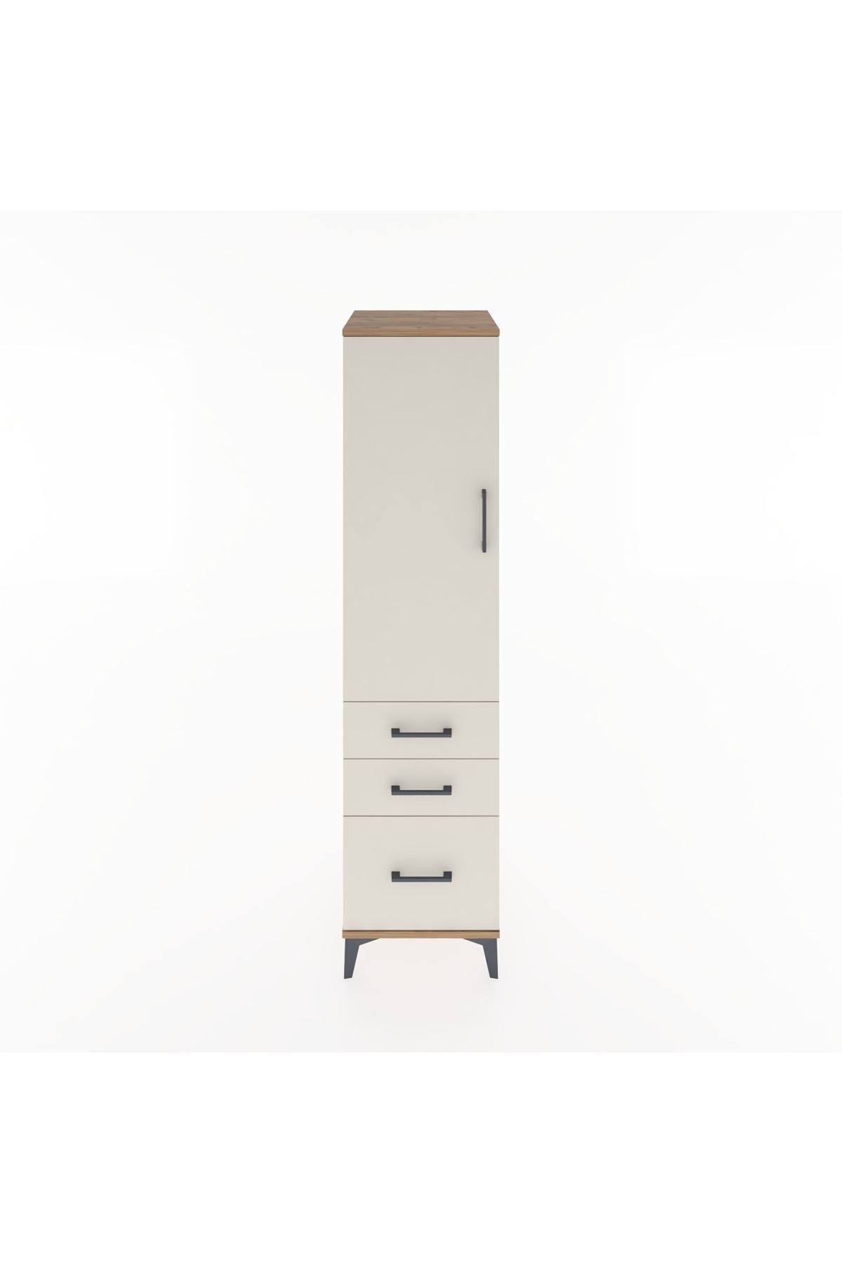 Hyperion Dolap 2 Raflı 3 Çekmeceli Tek Kapaklı 44x44x182 - S55M014V7B