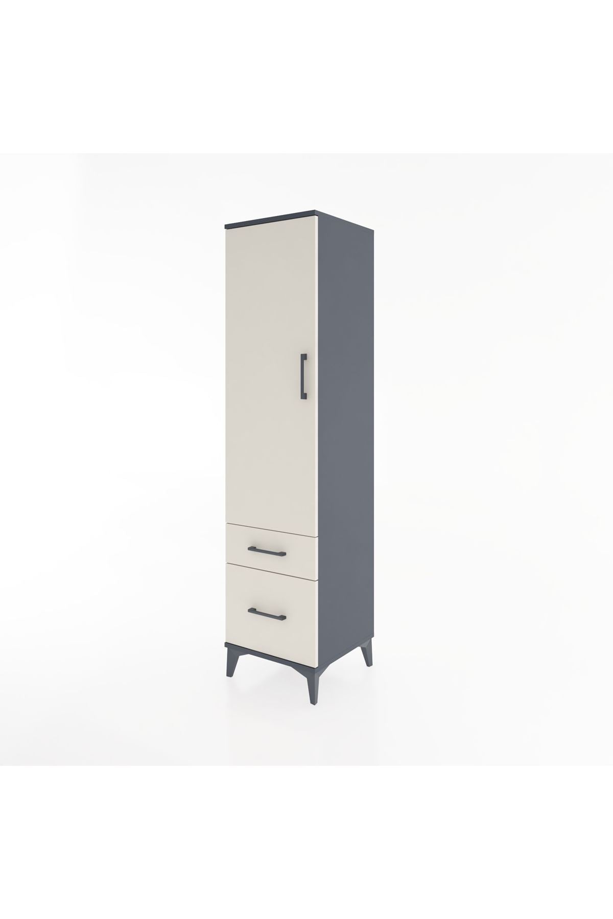 Hyperion Dolap 4 Raflı 2 Çekmeceli Tek Kapaklı 44x44x182 - S55M015V4B