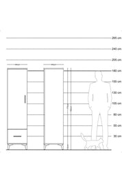 Hyperion Dolap 4 Raflı Tek Çekmeceli Tek Kapaklı 44x44x182 - S55M016V7B