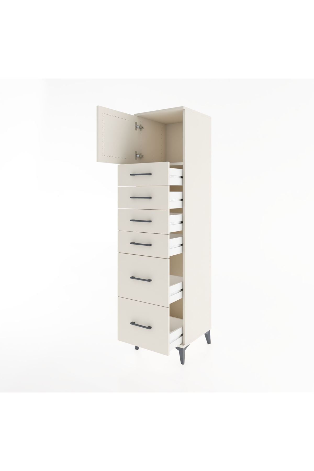 Hyperion Dolap Tek Raflı 6 Çekmeceli Tek Kapaklı 44x44x182 - S55M017V1B