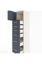 Hyperion Dolap Tek Raflı 6 Çekmeceli Tek Kapaklı 44x44x182 - S55M017V2B