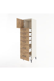 Hyperion Dolap Tek Raflı 6 Çekmeceli Tek Kapaklı 44x44x182 - S55M017V3B