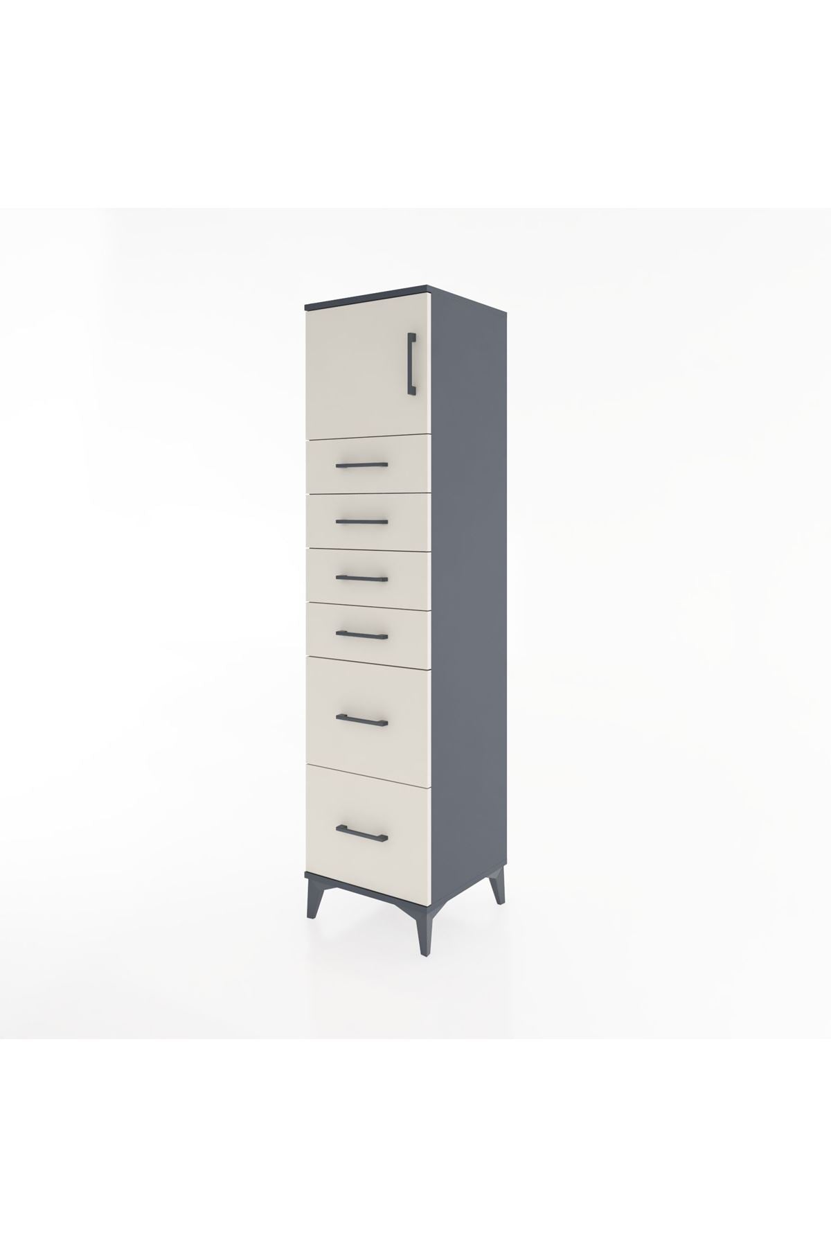 Hyperion Dolap Tek Raflı 6 Çekmeceli Tek Kapaklı 44x44x182 - S55M017V4B