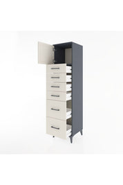 Hyperion Dolap Tek Raflı 6 Çekmeceli Tek Kapaklı 44x44x182 - S55M017V4B