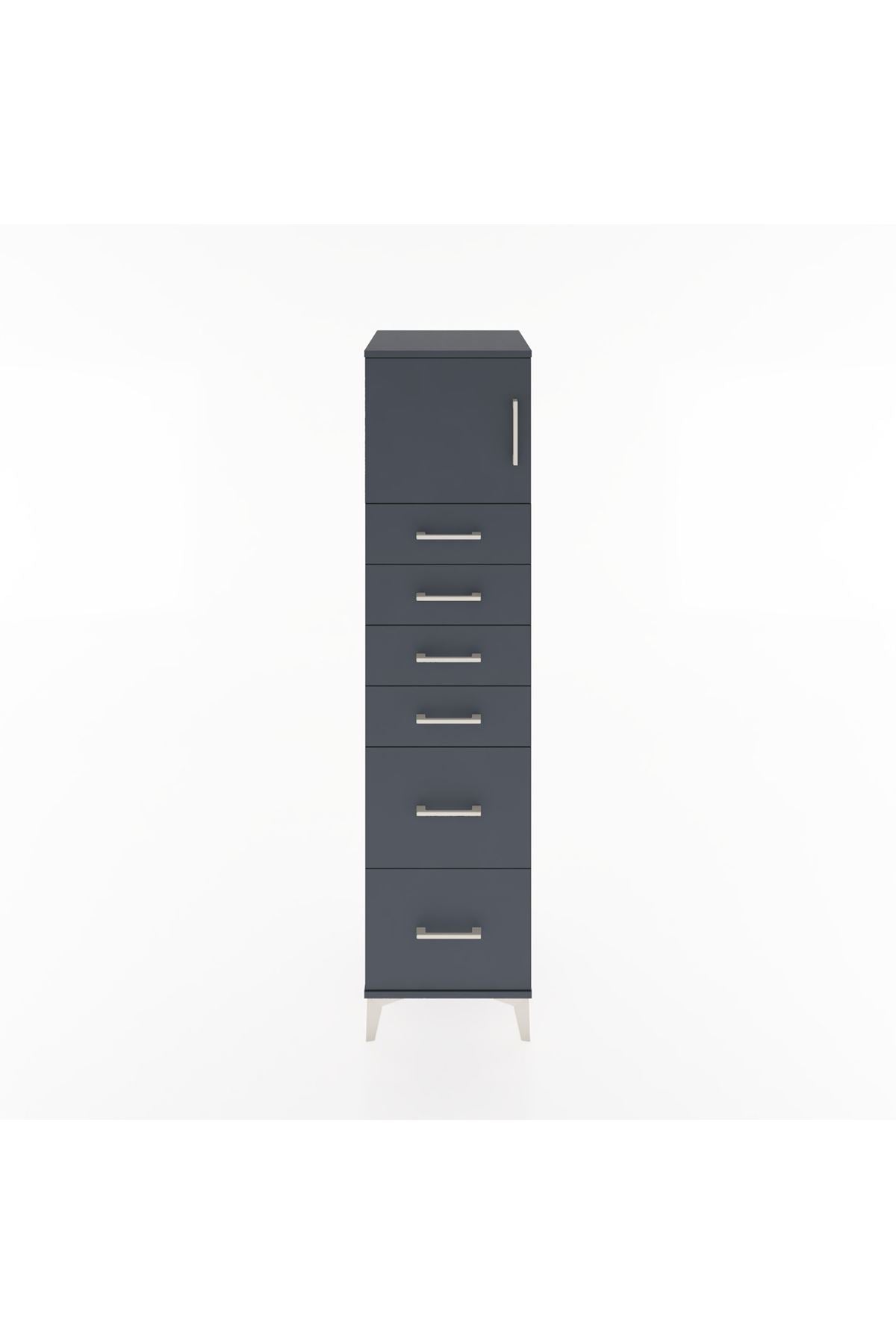 Hyperion Dolap Tek Raflı 6 Çekmeceli Tek Kapaklı 44x44x182 - S55M017V5B