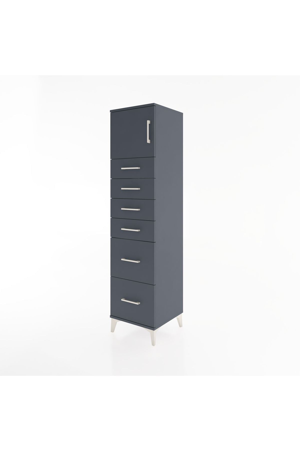 Hyperion Dolap Tek Raflı 6 Çekmeceli Tek Kapaklı 44x44x182 - S55M017V5B