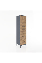 Hyperion Dolap Tek Raflı 6 Çekmeceli Tek Kapaklı 44x44x182 - S55M017V6B