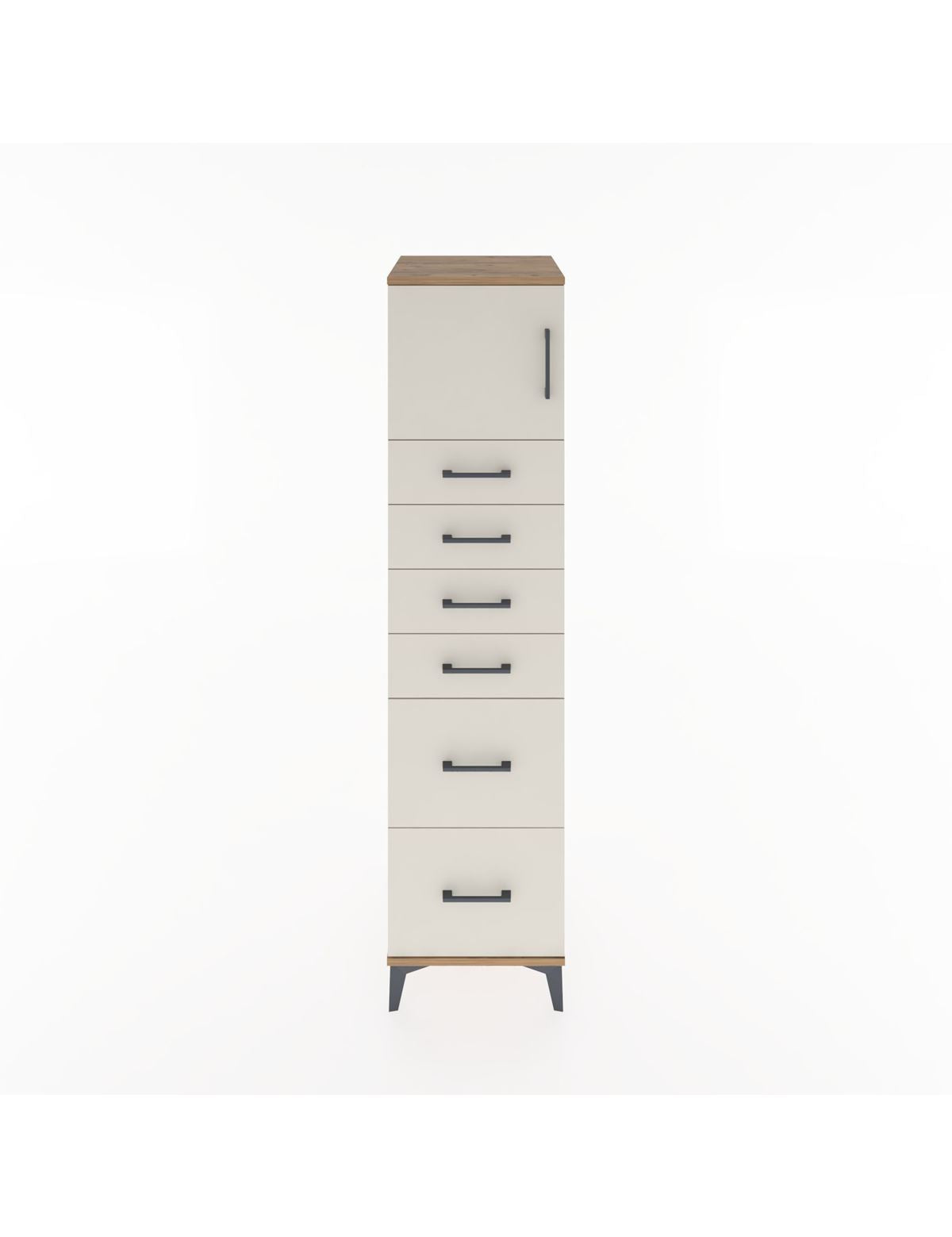 Hyperion Dolap Tek Raflı 6 Çekmeceli Tek Kapaklı 44x44x182 - S55M017V7B