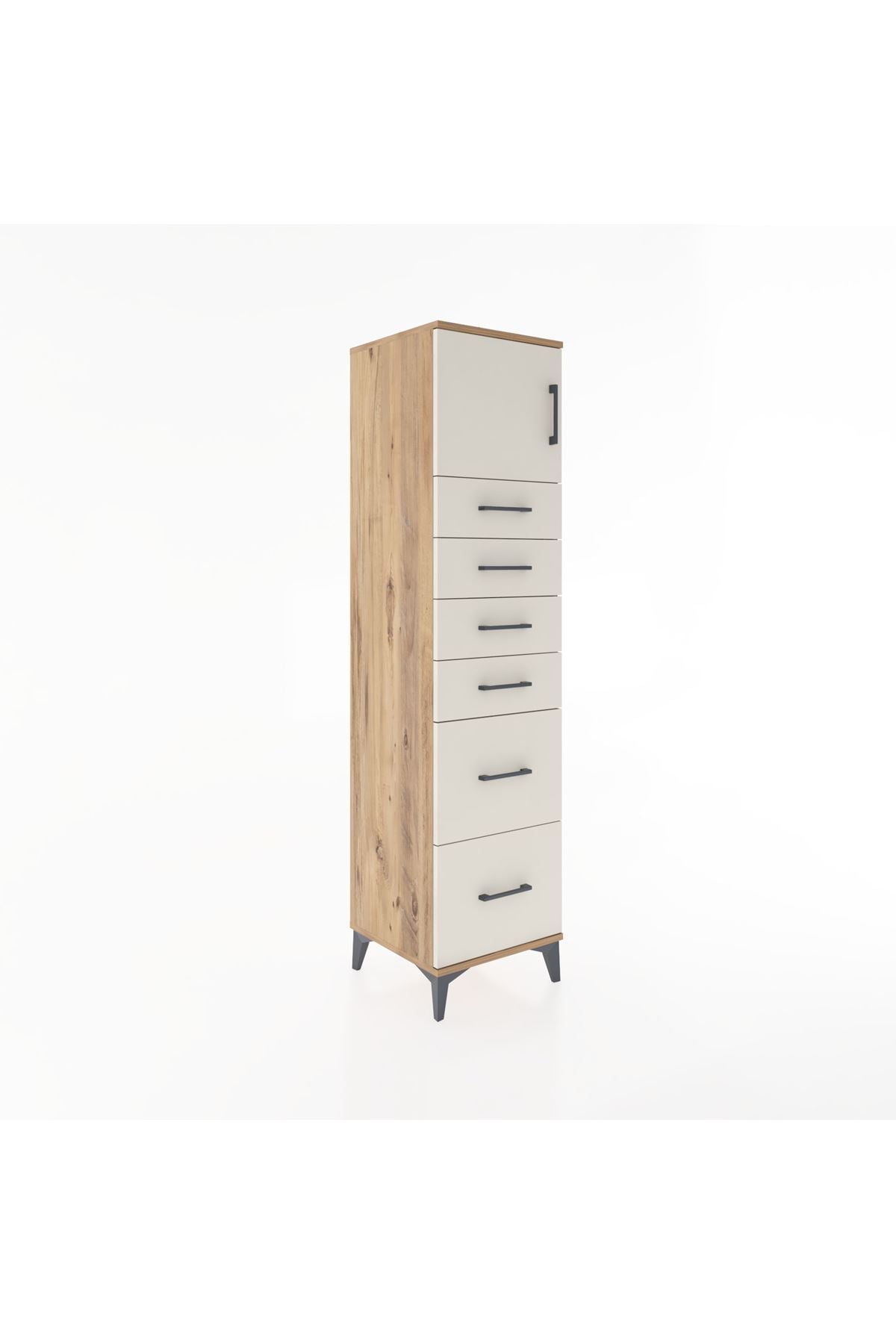 Hyperion Dolap Tek Raflı 6 Çekmeceli Tek Kapaklı 44x44x182 - S55M017V7B