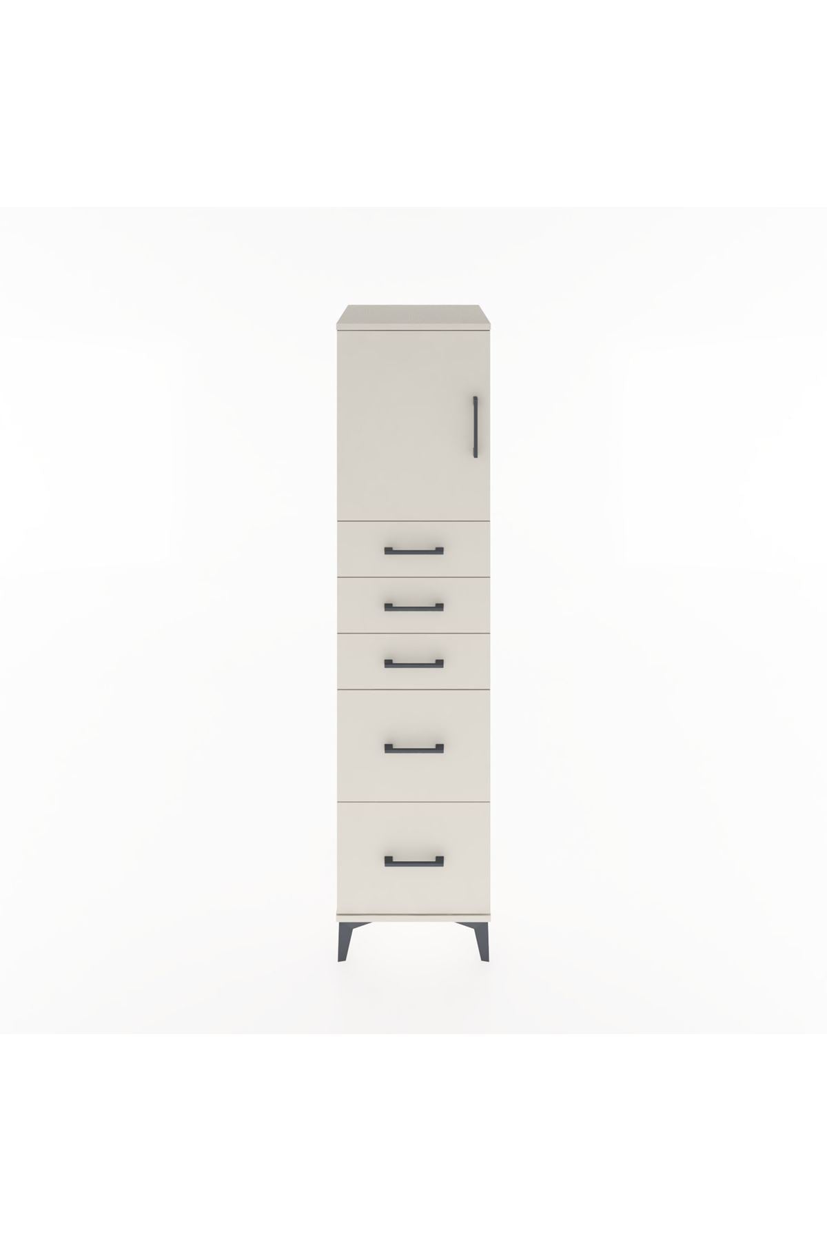 Hyperion Dolap Tek Raflı 5 Çekmeceli Tek Kapaklı 44x44x182 - S55M018V1B