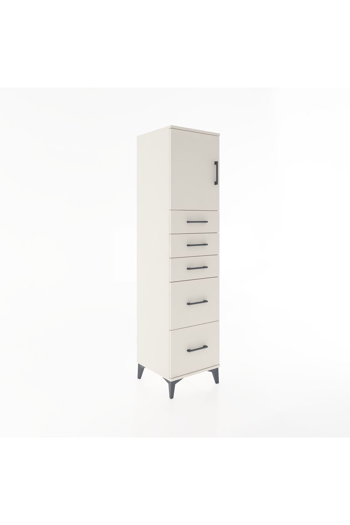 Hyperion Dolap Tek Raflı 5 Çekmeceli Tek Kapaklı 44x44x182 - S55M018V1B