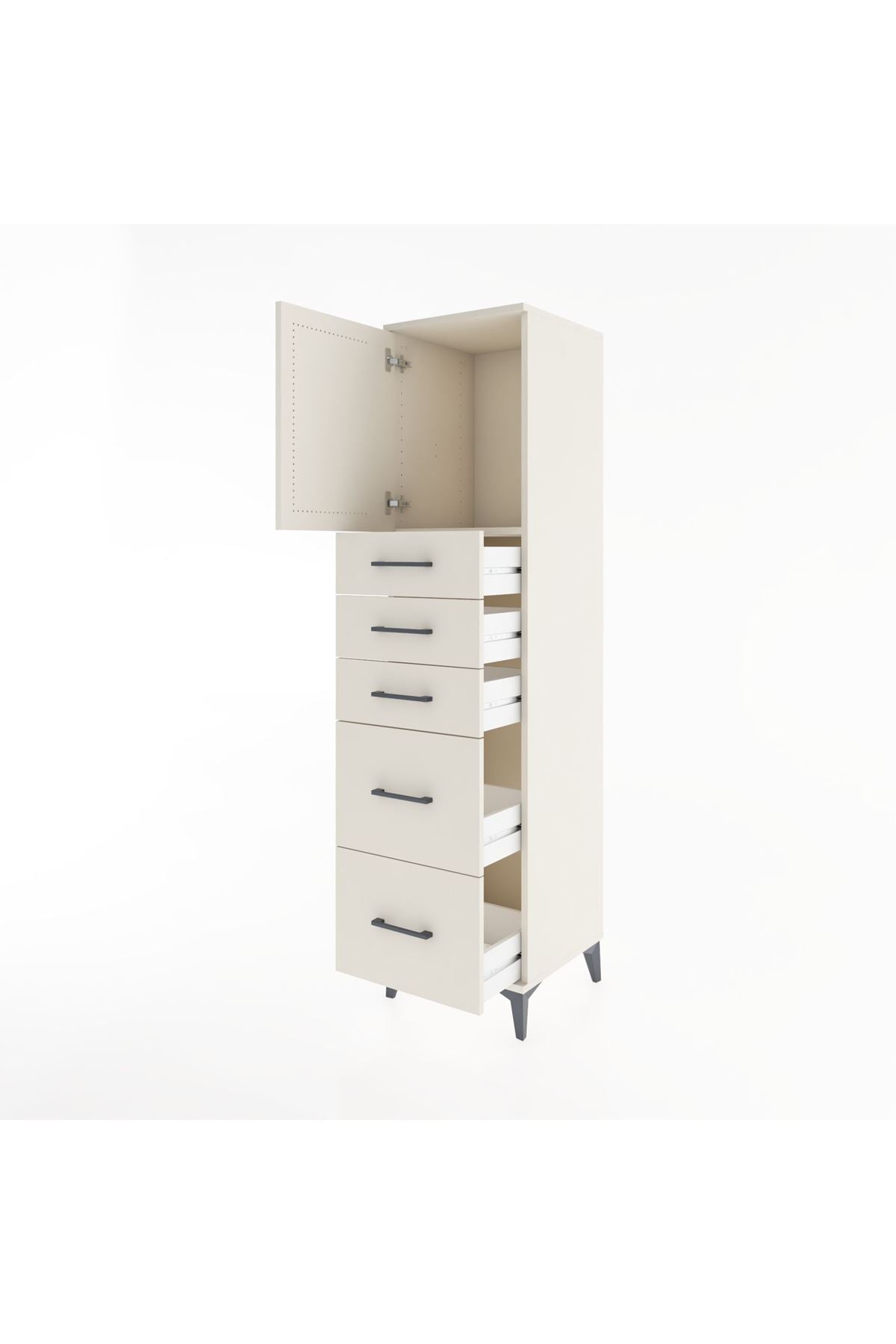 Hyperion Dolap Tek Raflı 5 Çekmeceli Tek Kapaklı 44x44x182 - S55M018V1B