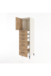 Hyperion Dolap Tek Raflı 5 Çekmeceli Tek Kapaklı 44x44x182 - S55M018V3B