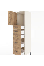 Hyperion Dolap Tek Raflı 5 Çekmeceli Tek Kapaklı 44x44x182 - S55M018V3B