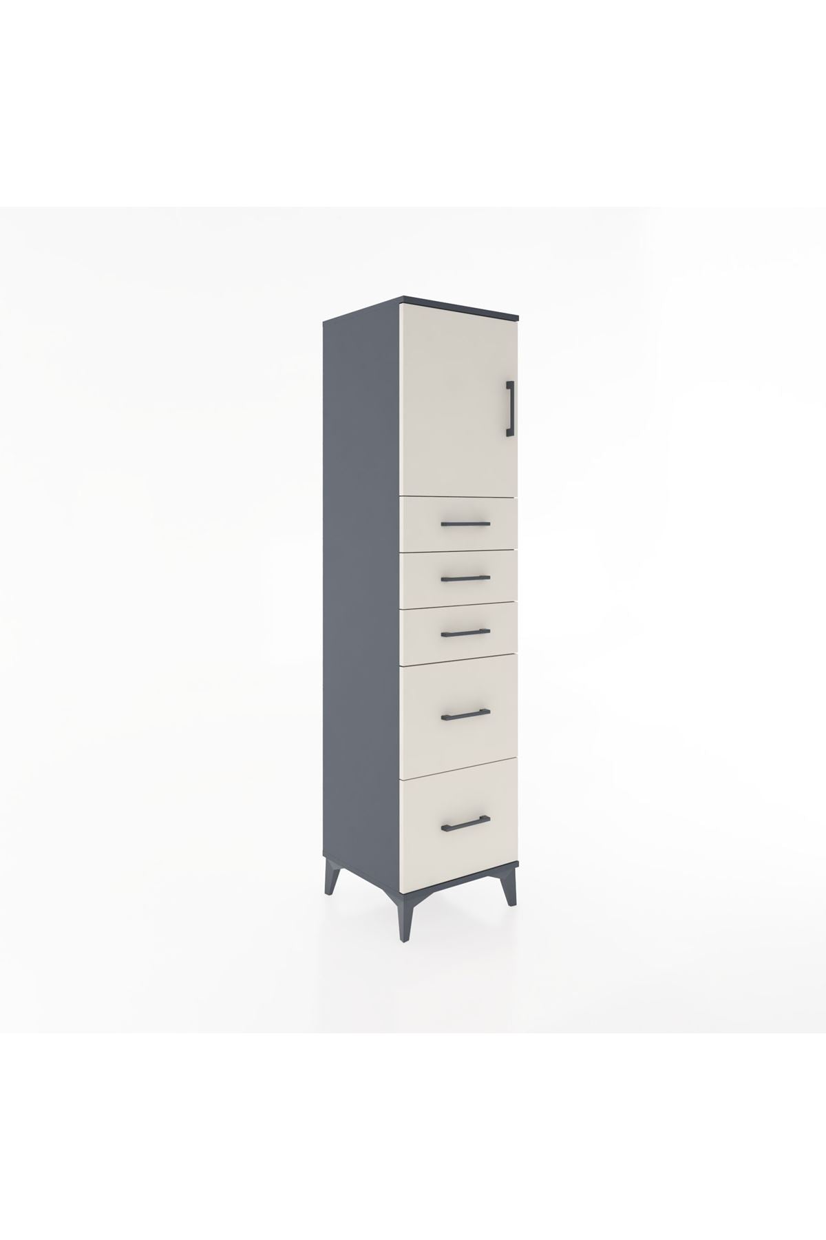 Hyperion Dolap Tek Raflı 5 Çekmeceli Tek Kapaklı 44x44x182 - S55M018V4B