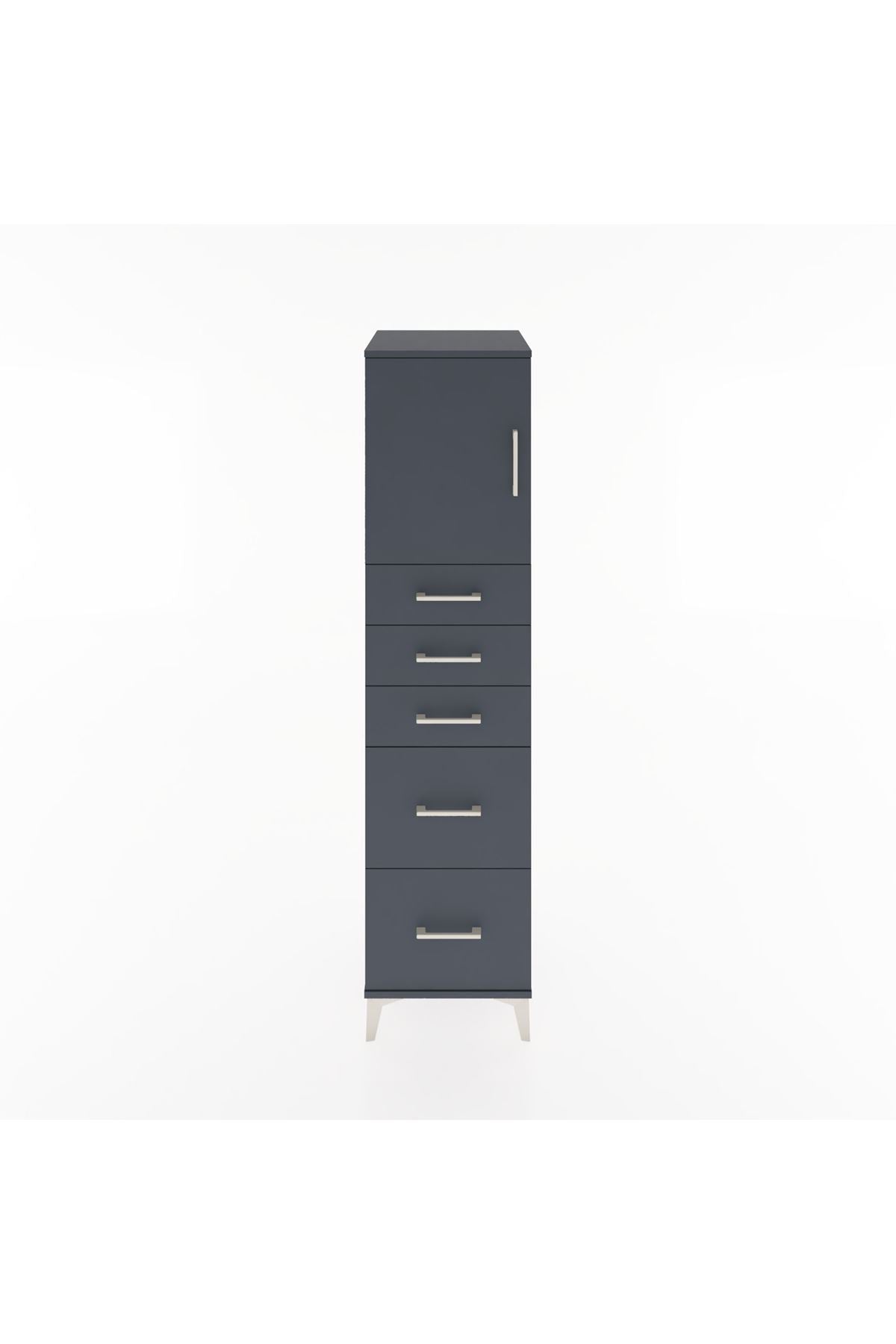 Hyperion Dolap Tek Raflı 5 Çekmeceli Tek Kapaklı 44x44x182 - S55M018V5B