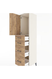 Hyperion Dolap Tek Raflı 4 Çekmeceli Tek Kapaklı 44x44x182 - S55M019V3B