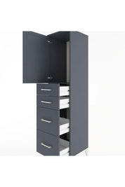 Hyperion Dolap Tek Raflı 4 Çekmeceli Tek Kapaklı 44x44x182 - S55M019V5B