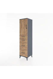 Hyperion Dolap Tek Raflı 4 Çekmeceli Tek Kapaklı 44x44x182 - S55M019V6B