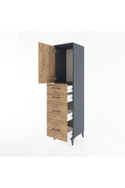 Hyperion Dolap Tek Raflı 4 Çekmeceli Tek Kapaklı 44x44x182 - S55M019V6B