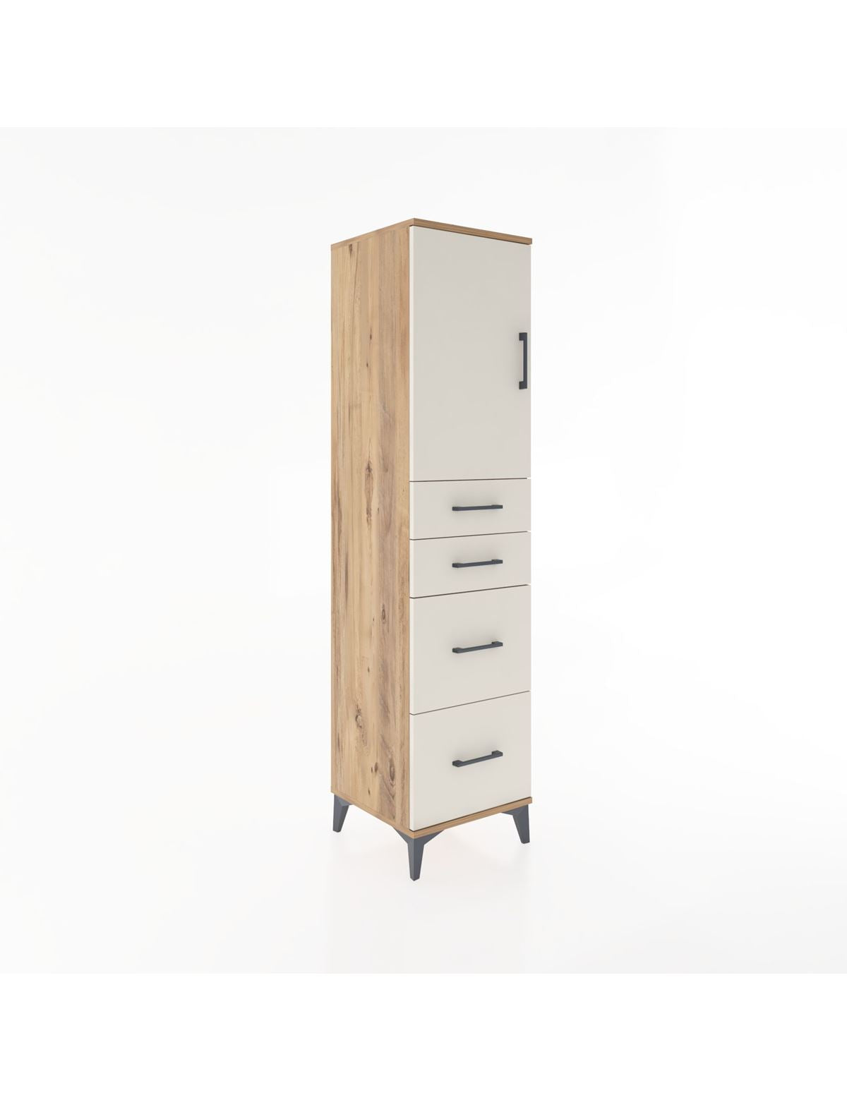 Hyperion Dolap Tek Raflı 4 Çekmeceli Tek Kapaklı 44x44x182 - S55M019V7B