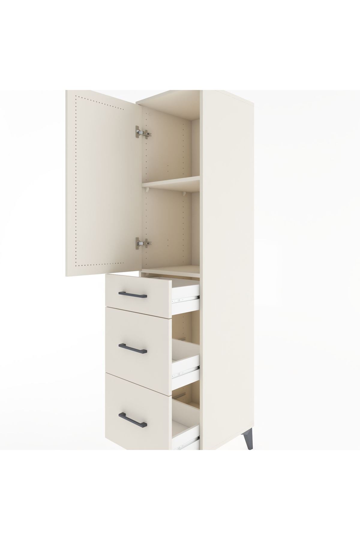 Hyperion Dolap 2 Raflı 3 Çekmeceli Tek Kapaklı 44x44x182 - S55M020V1B