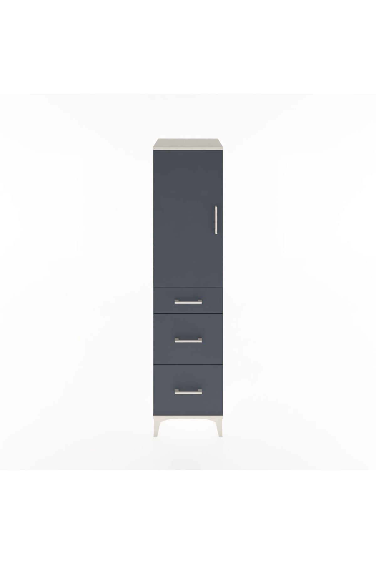 Hyperion Dolap 2 Raflı 3 Çekmeceli Tek Kapaklı 44x44x182 - S55M020V2B