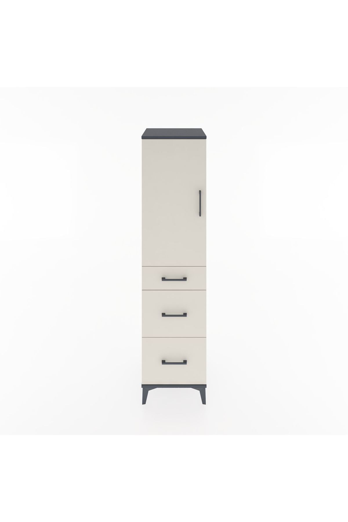 Hyperion Dolap 2 Raflı 3 Çekmeceli Tek Kapaklı 44x44x182 - S55M020V4B