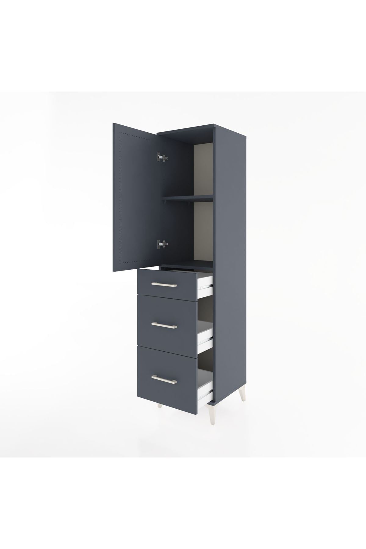 Hyperion Dolap 2 Raflı 3 Çekmeceli Tek Kapaklı 44x44x182 - S55M020V5B