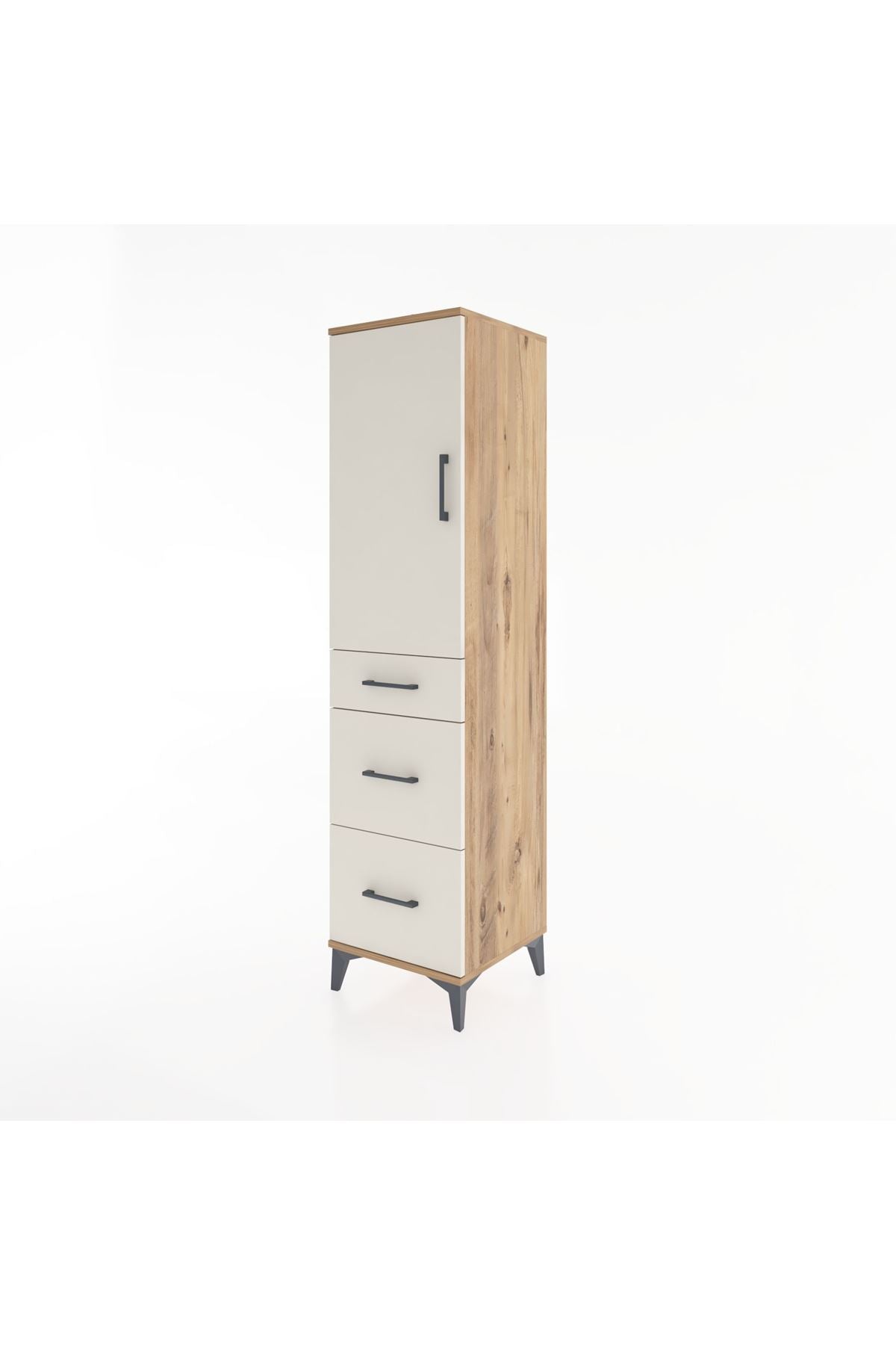 Hyperion Dolap 2 Raflı 3 Çekmeceli Tek Kapaklı 44x44x182 - S55M020V7B